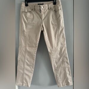 White House Black Market Cream Cotton Stretch Ankle Pants Size 4